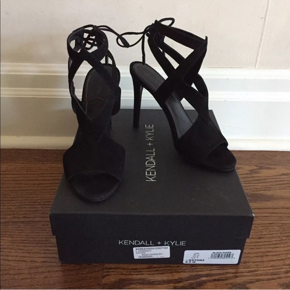 Kendall + Kylie black suede Eston heel size 8.5 - Picture 2 of 2